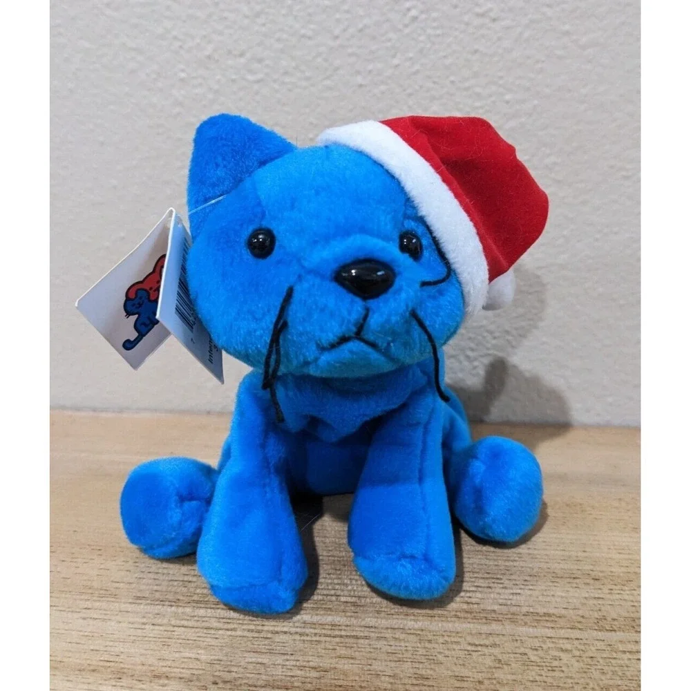 Vintage 1998 Petco Paw Pals Blue Holiday Mews Santa Kitty Cat Beanbag Plush 6